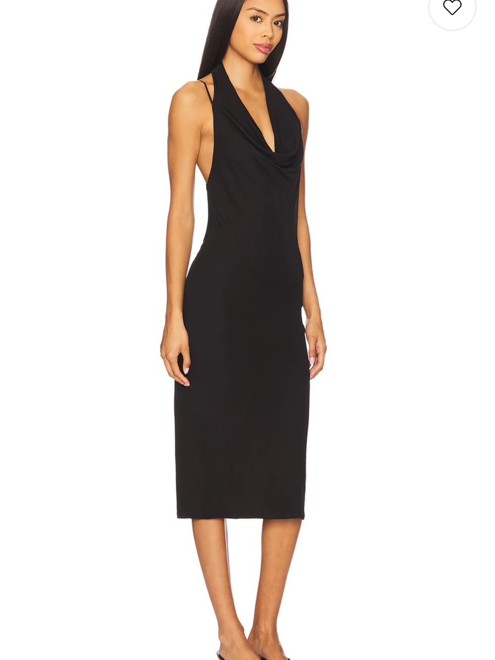 Geel Sill Bare Back Slinky Jersey Halter Dress